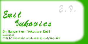 emil vukovics business card